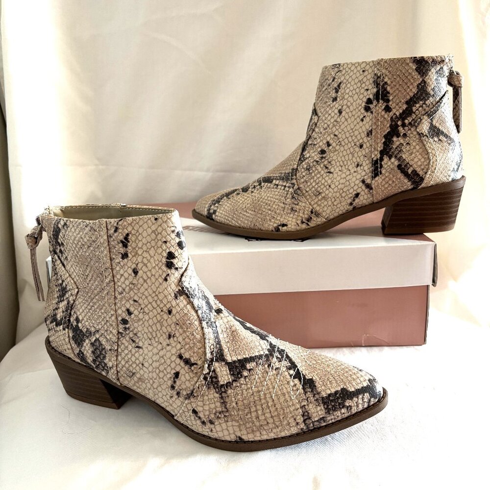 Fergalicious Malinda Snake Print Ankle Boots
